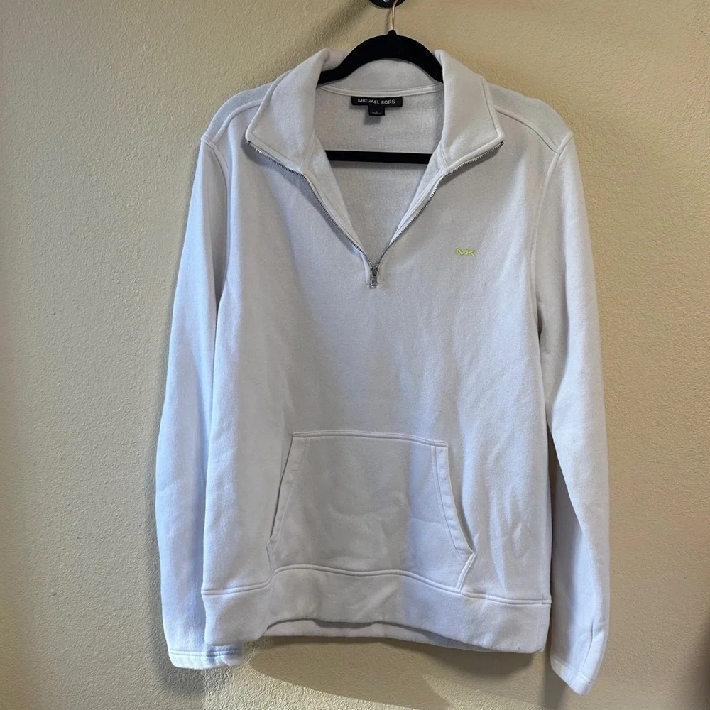 Michael Kors Ivory Zip-Up Sweater